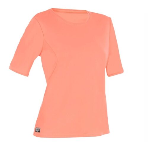 CAMISETA PROTECCIÓN SOLAR SURF UPF50+ MUJER OLAIAN CORAL FLUORESCENTE - Imagen 2