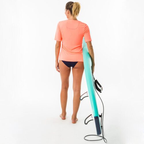CAMISETA PROTECCIÓN SOLAR SURF UPF50+ MUJER OLAIAN CORAL FLUORESCENTE - Imagen 7