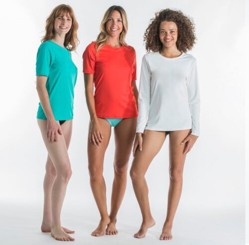 CAMISETA PROTECCIÓN SOLAR SURF UPF50+ MUJER OLAIAN ROJO SANDÍA - Imagen 8