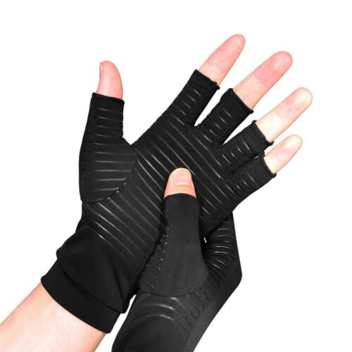 GUANTES DE COMPRESIÓN CON COBRE SUMAQ TERAPÉUTICO – ALIVIA ARTRITIS - CORTO NEGRO - Imagen 2