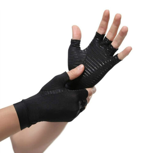GUANTES DE COMPRESIÓN CON COBRE SUMAQ TERAPÉUTICO – ALIVIA ARTRITIS - CORTO NEGRO - Imagen 3