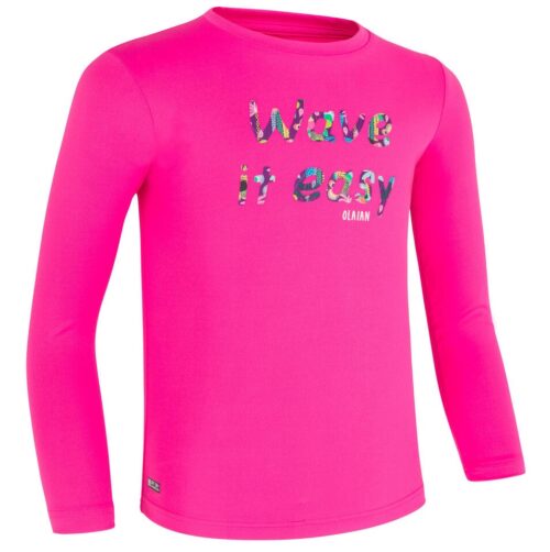 CAMISETA PROTECCIÓN SOLAR SURF UFP50+ NIÑOS OLAIAN ESTAMPADO ML PÚRPURA