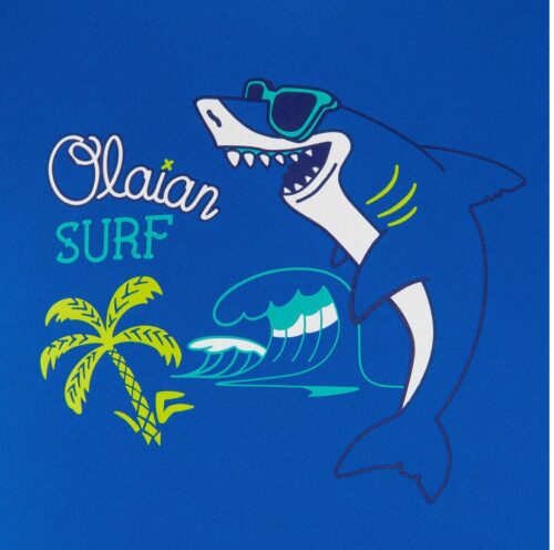 CAMISETA PROTECCIÓN SOLAR SURF UFP50+ NIÑOS OLAIAN ESTAMPADO ML AZUL - Imagen 4