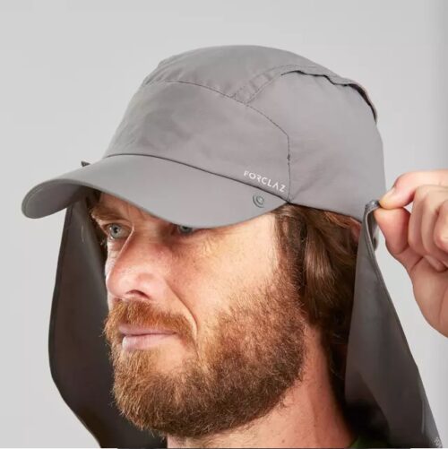 GORRA SENDERISMO Y TREKKING FORCLAZ 900 PROTECCIÓN SOLAR UPF 40+ GRIS ADULTO - Imagen 3