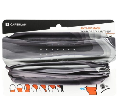 CUBRECUELLO PESCA 500 ANTI-UV UPF 50+ CAPERLAN GRIS NEGRO ADULTO - Imagen 6