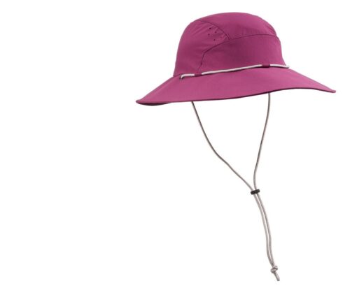 SOMBRERO DE TREKKING ANTI-UV UPF40+ FORCLAZ MUJER MT500 VIOLETA
