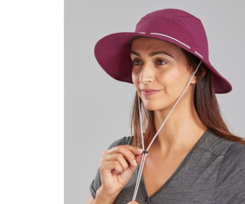 SOMBRERO DE TREKKING ANTI-UV UPF40+ FORCLAZ MUJER MT500 VIOLETA - Imagen 2