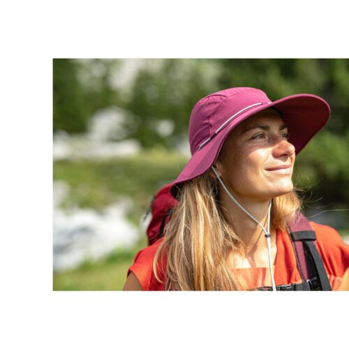SOMBRERO DE TREKKING ANTI-UV UPF40+ FORCLAZ MUJER MT500 VIOLETA - Imagen 4