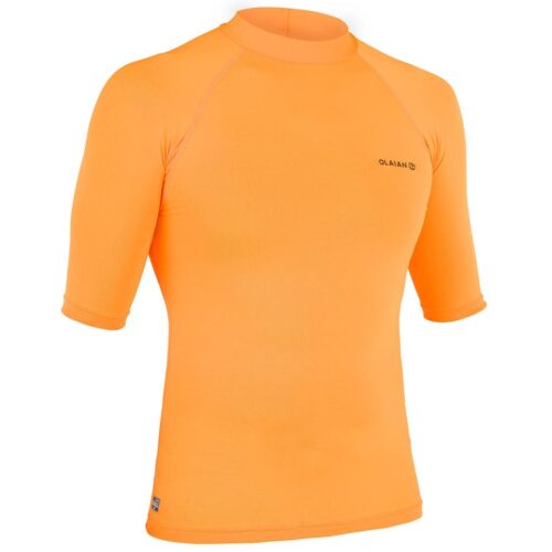 CAMISETA PROTECCIÓN SOLAR UPF50+ SURF HOMBRE TOP100 OLAIAN MANGA CORTA MANDARINA