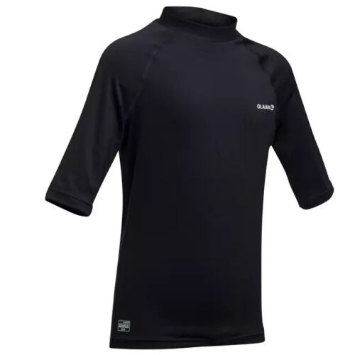 CAMISETA PROTECCIÓN SOLAR UPF50+ SURF NIÑOS OLAIAN NEGRO