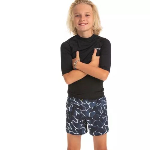 CAMISETA PROTECCIÓN SOLAR UPF50+ SURF NIÑOS OLAIAN NEGRO - Imagen 2