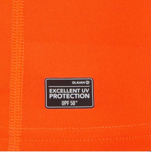 CAMISETA PROTECCIÓN SOLAR UPF50+ SURF HOMBRE TOP100 OLAIAN MANGA CORTA ROJO FLUORESCENTE - Imagen 5