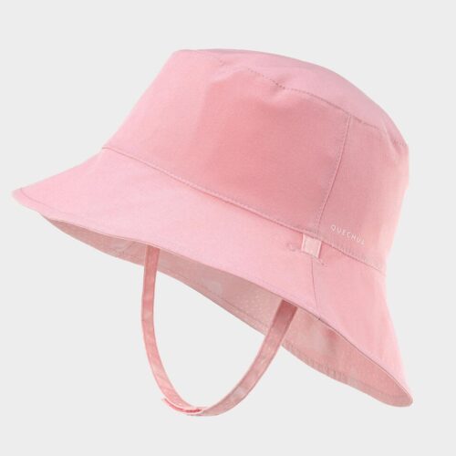 SOMBRERO ANTI UV UPF40+ NIÑOS REVERSIBLE QUECHUA MH100 ROSA VIEJO