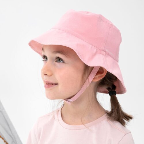 SOMBRERO ANTI UV UPF40+ NIÑOS REVERSIBLE QUECHUA MH100 ROSA VIEJO - Imagen 3