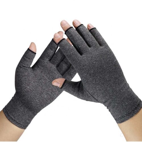 GUANTES DE COMPRESIÓN SUMAQ - DEDO 3/4 ALIVIA DOLOR ARTRITIS NEGRO