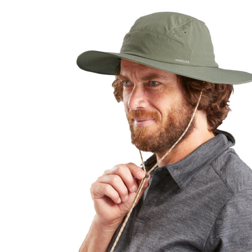 SOMBRERO DE TREKKING ANTI-UV UPF40+ FORCLAZ HOMBRE MT500 VERDE CAQUI - Imagen 3