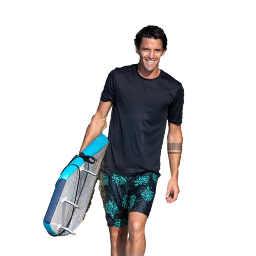 CAMISETA PROTECCIÓN SOLAR UPF50+ SURF HOMBRE M/C OLAIAN NEGRO
