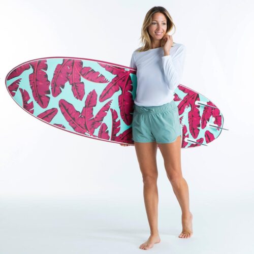 CAMISETA PROTECCIÓN SOLAR UPF50+ SURF MUJER MANGA LARGA OLAIAN BLANCO - Imagen 7