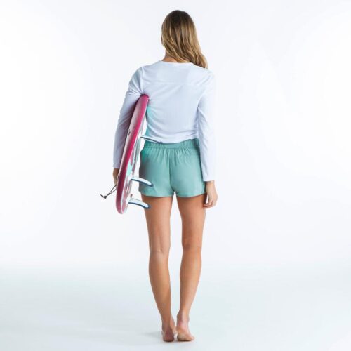 CAMISETA PROTECCIÓN SOLAR UPF50+ SURF MUJER MANGA LARGA OLAIAN BLANCO - Imagen 6