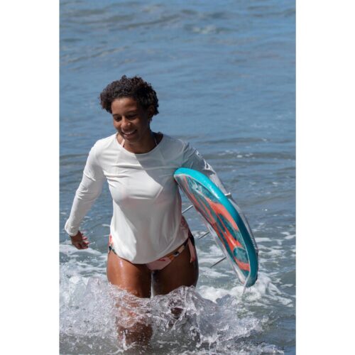 CAMISETA PROTECCIÓN SOLAR UPF50+ SURF MUJER MANGA LARGA OLAIAN BLANCO - Imagen 9