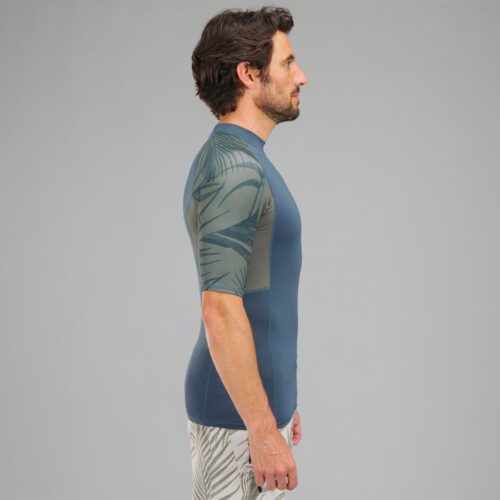CAMISETA PROTECCIÓN SOLAR UPF50+ MANGA CORTA HOMBRE TOP500 OLAIAN GRIS TOMENTA - Imagen 3