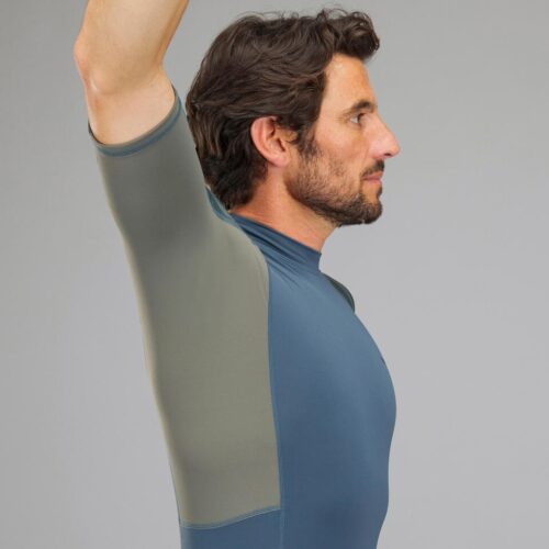 CAMISETA PROTECCIÓN SOLAR UPF50+ MANGA CORTA HOMBRE TOP500 OLAIAN GRIS TOMENTA - Imagen 5