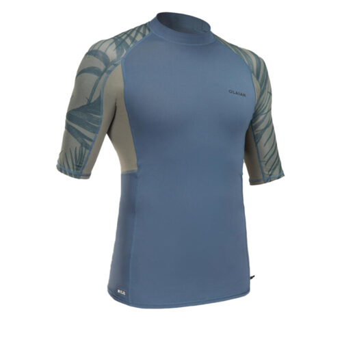 CAMISETA PROTECCIÓN SOLAR UPF50+ MANGA CORTA HOMBRE TOP500 OLAIAN GRIS TOMENTA