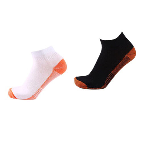 MEDIAS CORTAS DE COMPRESIÓN CON COBRE SUMAQ TERAPÉUTICO – ARTRITIS - ANTIBACTERIAL N/B PACK X 2